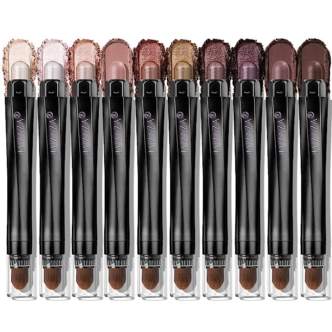 10PCS Eyeshadow Stick,Shimmer And Matte Neutral Brown Eye Shadow Sticks Pencil Crayon, Eye Brightener Stick With Crease-proof Formula,Waterproof & Long Lasting