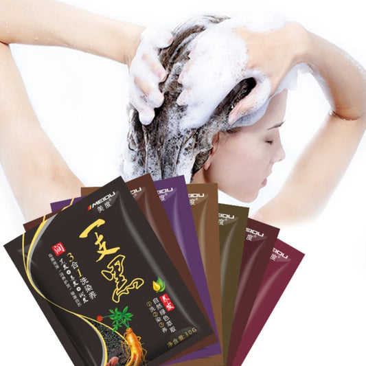 30g Multifunctional Hair Dye Shampoo Non-Irritating Plant Extract Natural Fast Hair Dye Shampoo for Female